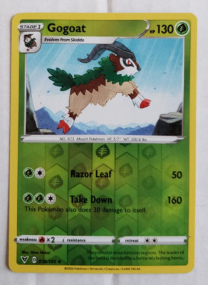 Pokemon Vivid Voltage Gogoat 18/185 Reverse Holo Near Mint