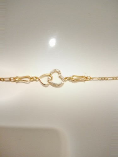 gold double love heart bracelet | eBay