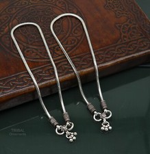 925 sterling silver snake chain anklet best ethnic belly dance jewelry ank447