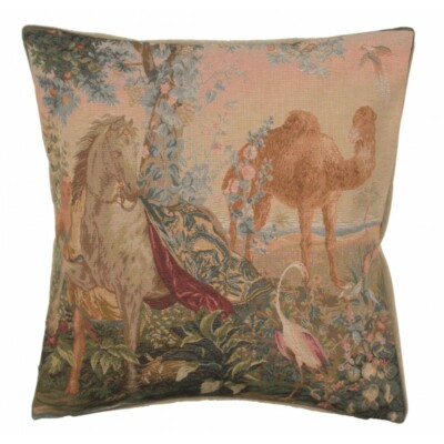 Cheval Drape Horse Camel Nature Scene Woven Tapestry Cushion Cover (Cover Only)