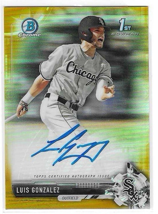 2017 1ST BOWMAN CHROME DRAFT PICKS LUIS GONZALEZ GOLD REF  AUTO RC #CDA-LG 36/50