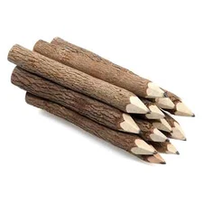 Black 3 Inch - Mini Pencils Wood of 12 in Pack Tree Bark Favors in Wooden