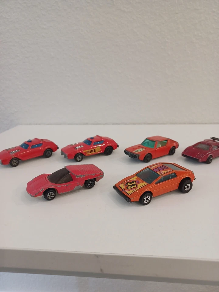 Lote de 6 coches rojos Lesney Matchbox Hot Wheels vintage jefe de bomberos Renault ++ Foto 4 de 4