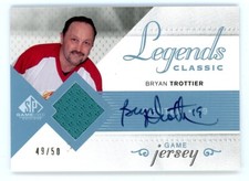 2007-08 UD SP Game Used BRYAN TROTTIER Legends Classic AUTO JERSEY /50