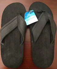 Men’s Size 9-10 Flip Flop Sun & Sky Sandals Black