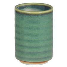 Japanese Yunomi Sushi Tea Cup 3.75" H Porcelain Spruce Green Made in Japan