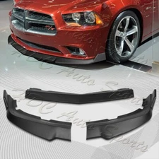 For 2011-2014 Dodge Charger STP-Style Black Front Bumper Body Kit Spoiler Lip