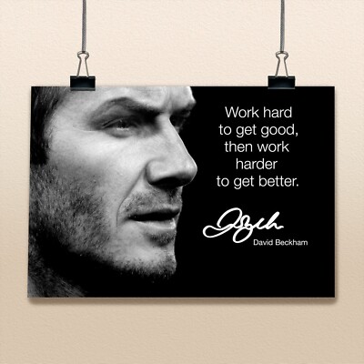 Zitat #2 Poster inspiriert von David Beckham Fußball Motivation Bestimmung