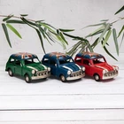 Union Jack Mini Cooper Metal Classic Model Car Vintage Retro Red, Green & Blue