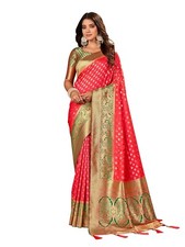Women's Pure Kanjivaram Silk Saree Banarasi Silk saree with Blouse Piece
