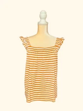 Michael Kors Size M Marigold Top Tank Orange White Striped New NWT Retail $78