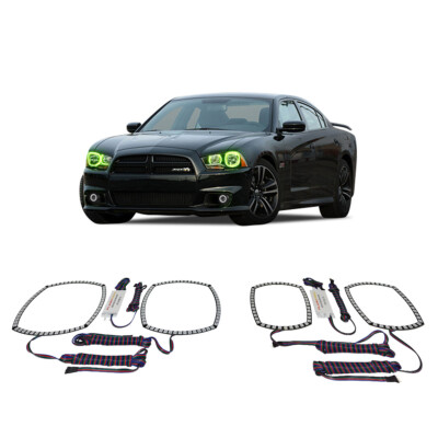Bright Green Angel Eye Headlight Halo kit for Dodge Charger 11-14