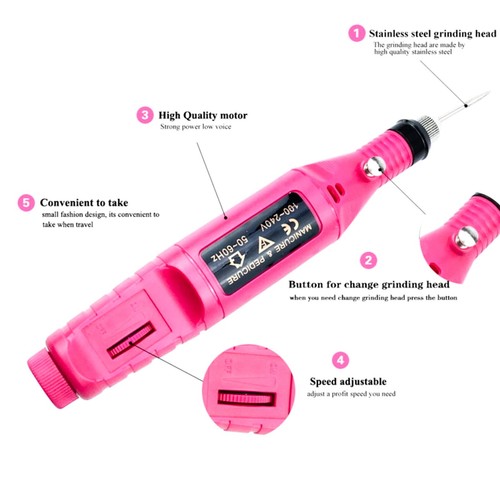 ELECTRIC NAIL ART DRILL FILE ACRYLIC MANICURE PEDICURE PORTABL MACHINE KIT✅ND003 - Picture 10 of 20