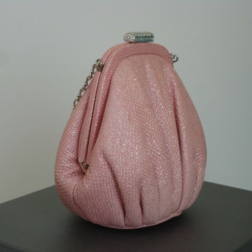 Pochette da sera Judith Leiber donna rosa metallizzato Karung - Foto 8 di 12