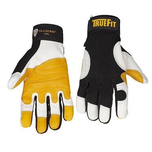 Tillman Ultra True Fit Premium Grain GOATSKIN MECHANICS PROTECTIVE WORK GLOVES - Afbeelding 1 van 5