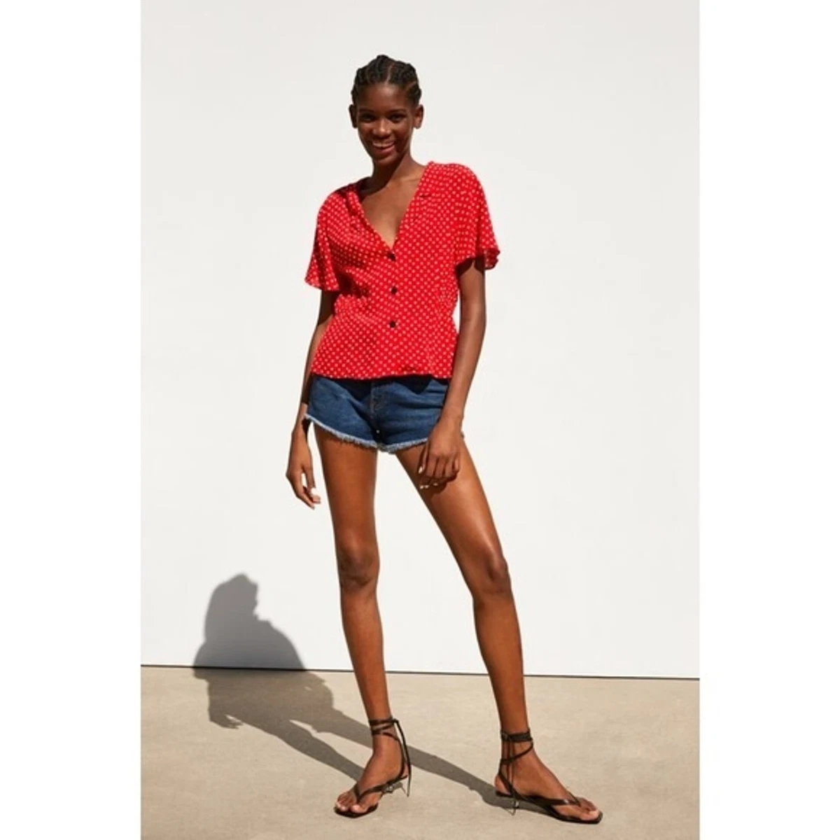 red blouse zara