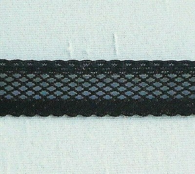 Stretch Entredeux Lace Trim Entredeux Elastic Trim 5/8" Black 25 yds #N88 Stretch Entredeux Lace Trim Entredeux Elastic Trim 5/8" Black 25 yds #N88