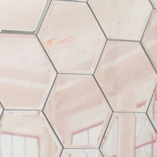 HEXAGON SILVER MIRROR VENETIAN BEVELLED WALL HONEYCOMB TILES BATHROOM KITCHEN