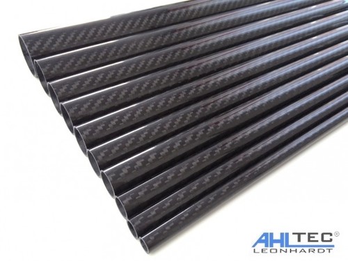 High Gloss Carbon Tube Ø 12mm / Visible Carbon Fiber Tube 3K Twill / Length - Picture 3 of 4
