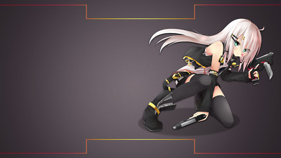 Anime girls gradient scope10 simple background gun Playmat Game Mat Desk