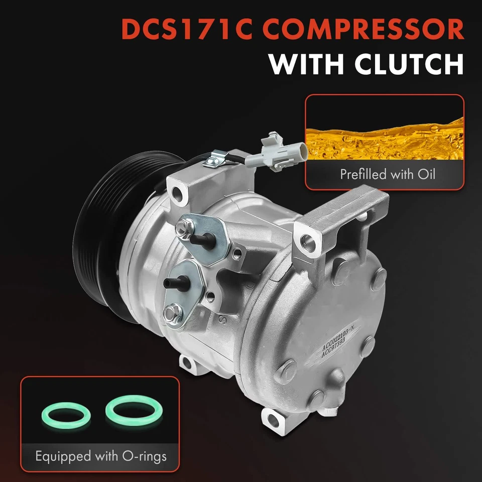 Compresor de aire acondicionado con 7 ranuras y estilo 10S15C para Scion tC 2007 2008 2009 2010 2,4 L Foto 3 de 4