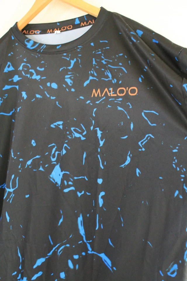 Camisa de pesca Malo’o Performance negra azul camuflada para hombre talla L manga larga nueva sin etiquetas Foto 2 de 4
