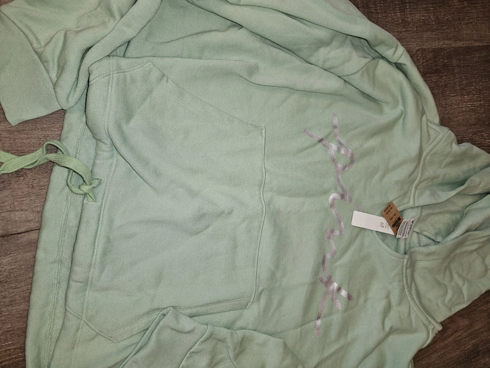 UNDERCOVER Felpa con cappuccio Victoria's Secret ROSA in pile cropped cinched campus nuova con etichette in giada taglia XXL