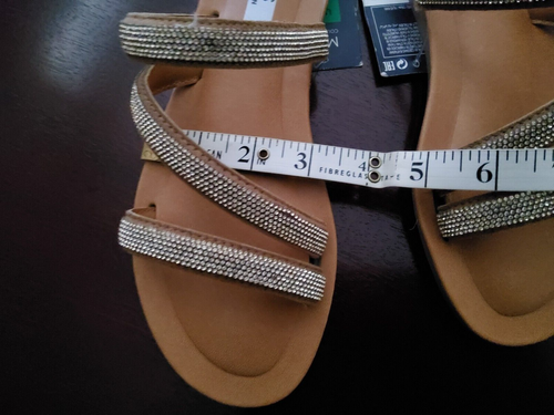 M & S MADE IN ITALY GOLD BEADED SANDALS-SIZE 6(USA) -STRETCH ARCH STRAP -*NEW** - Picture 9 of 13