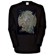 Longsleeve/Langarmshirt Schwarz  Gothik Skull & Motorradmotiv Modell Dragon