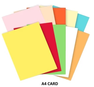 50 SHEETS A4 COLOURED CARD ~ 160GSM PRINTER COPIER CRAFT CARD - SELECT COLOUR