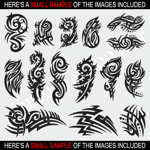 TRIBAL TATTOO CLIPART - VEKTOR CLIP ART BILDER - VINYL CUTTER PLOTTER GRAFIK CD - Bild 2 von 6