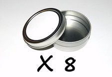 8 X 2-oz Round Metal Blank White Label Slip-Lid Tin Can Container - Use 4 Crafts
