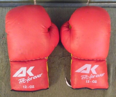 2 Boxhandschuhe AK Fit for ever 12 Oz , Leder , mit Schnürsenkel