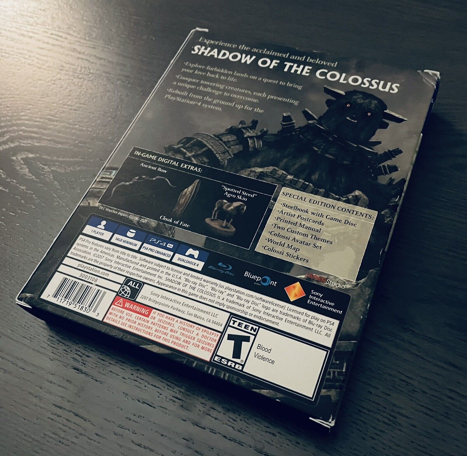 Shadow of The Colossus Special Limited Edition Sticker Set (NO GAME!) PS4