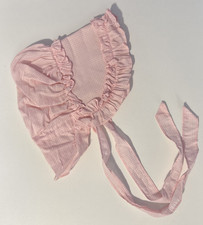 Girl Sun Bonnet Hat Pink  White Gingham Little House Prairie Toddler Cottage