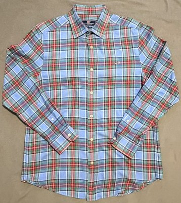 Vineyard Vines - Men s Long Sleeve - Plaid Button Up - Whale Shirt - Medium