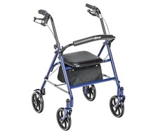 Blue Bariatric walker Lightweight Steel Padded Seat Storage Easy Grip Handle NIB