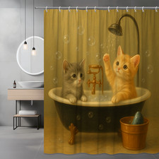 Cute Cat Shower Curtain - Fun Bathroom Decor with Kittens
