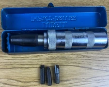 Vintage LUDELL Impact-Driver No. 2500 w/ Metal Case & 3 Bits Hand Tool Bundle
