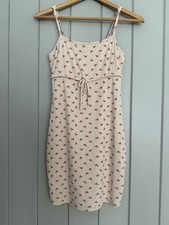 Urban Outfitters Ribbed Mini Dress S Small Cherry Print Tie Waist Sleeveless