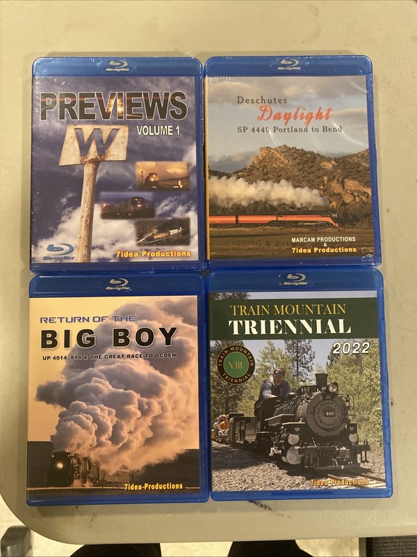7idea Trains Blu-Ray Only Lot NO DVDs Steam 4449 4014 BNSF Union Pacific Freight