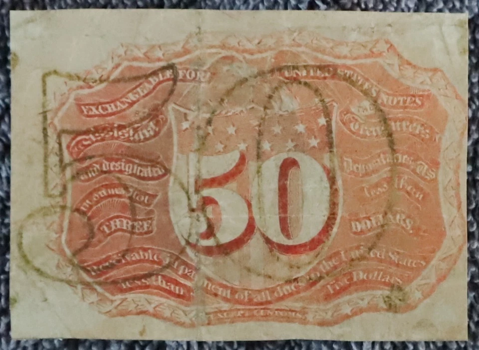 Washington 50c Fractional Currency - 2nd Issue (1863 - 1867) - Red Reverse! - Image 2 of 2