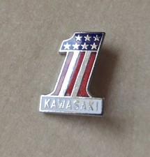 Vintage enamel Kawasaki Logo Motorcycle brooch pin badge