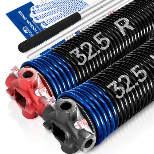 Pair of 2 5/8" Garage Door Torsion Springs Set with Non-Slip Winding Bars&Glo...