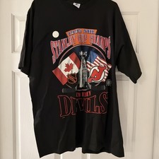 NJ DEVILS CHAMPION T SHIRT NWOT NEW JERSEY DEVILS 1995 T SHIRT XL STARTER