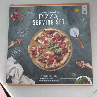 Kitchen Essentials Two Piece Pizza Serving Set, Includes Pizza Board & Cutter