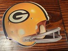 Vtg 1970s GREEN BAY PACKERS NFL RIDDELL Football Helmet CARDBOARD Sign Plaque