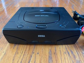 Sega Saturn black console system + Saroo cartridge + wireless controller lot