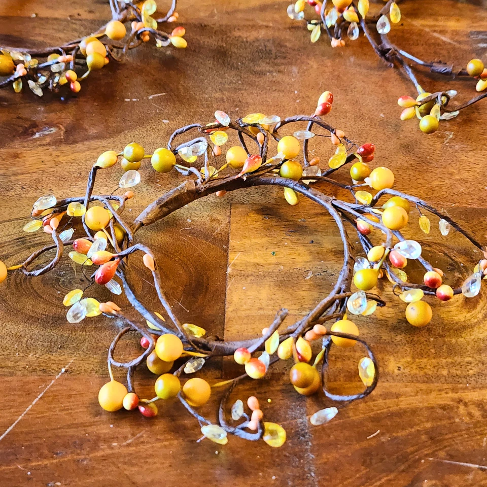 Импортное кольцо для осенней ягоды свечи Pier 1, мини-венок 3,5 дюйма — декор для осеннего урожая - Изображение 4 из 4