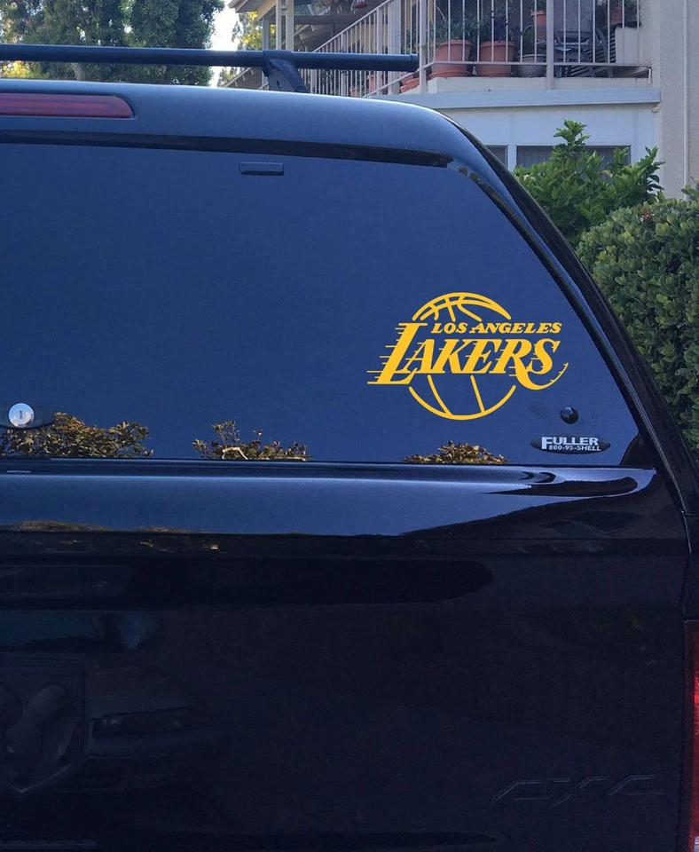 NB-14-03 RECUBIERTO UV Lakers 2 colores logotipo LA ventana coche vinilo pegatina Foto 4 de 4